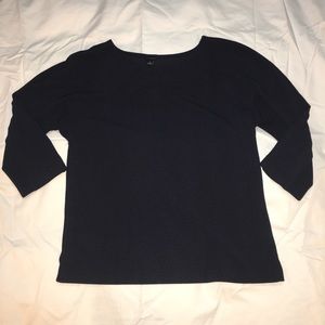 NWOT. Ann Taylor 3/4 sleeve dark blue gold buttons